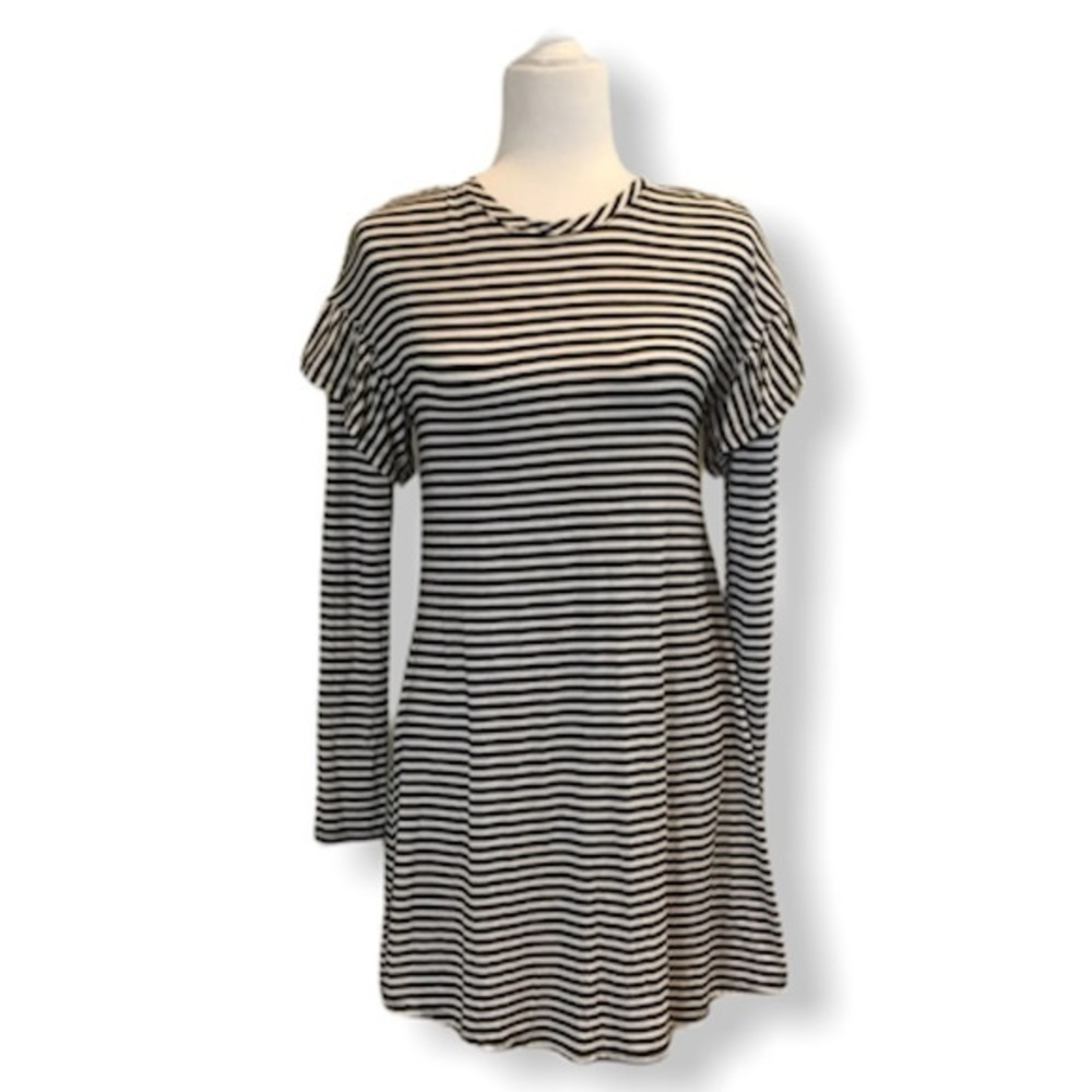 Love Fire‎ Long Sleeve Striped Dress Black White Small NEW